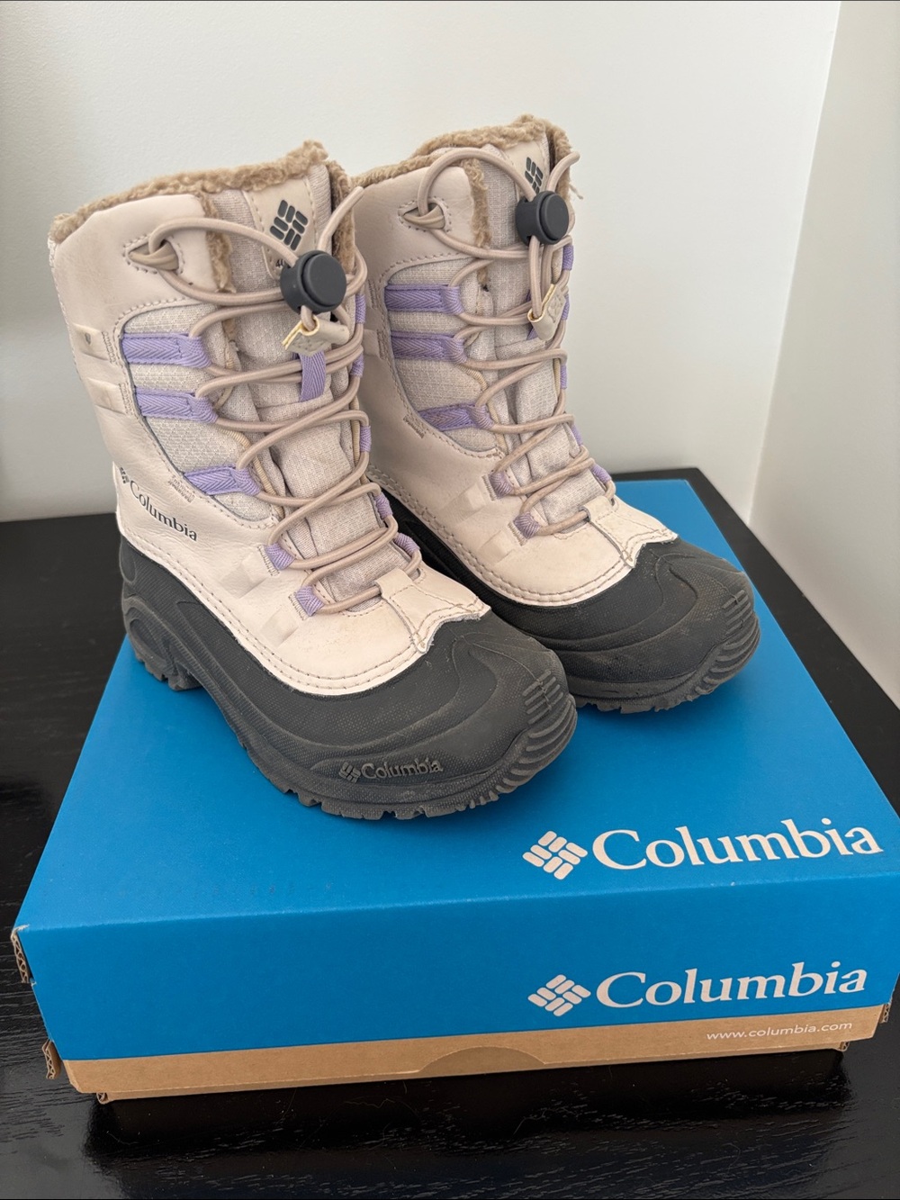 Columbia Youth Bugaboot Celsius in Lavendar and Cream Size 1